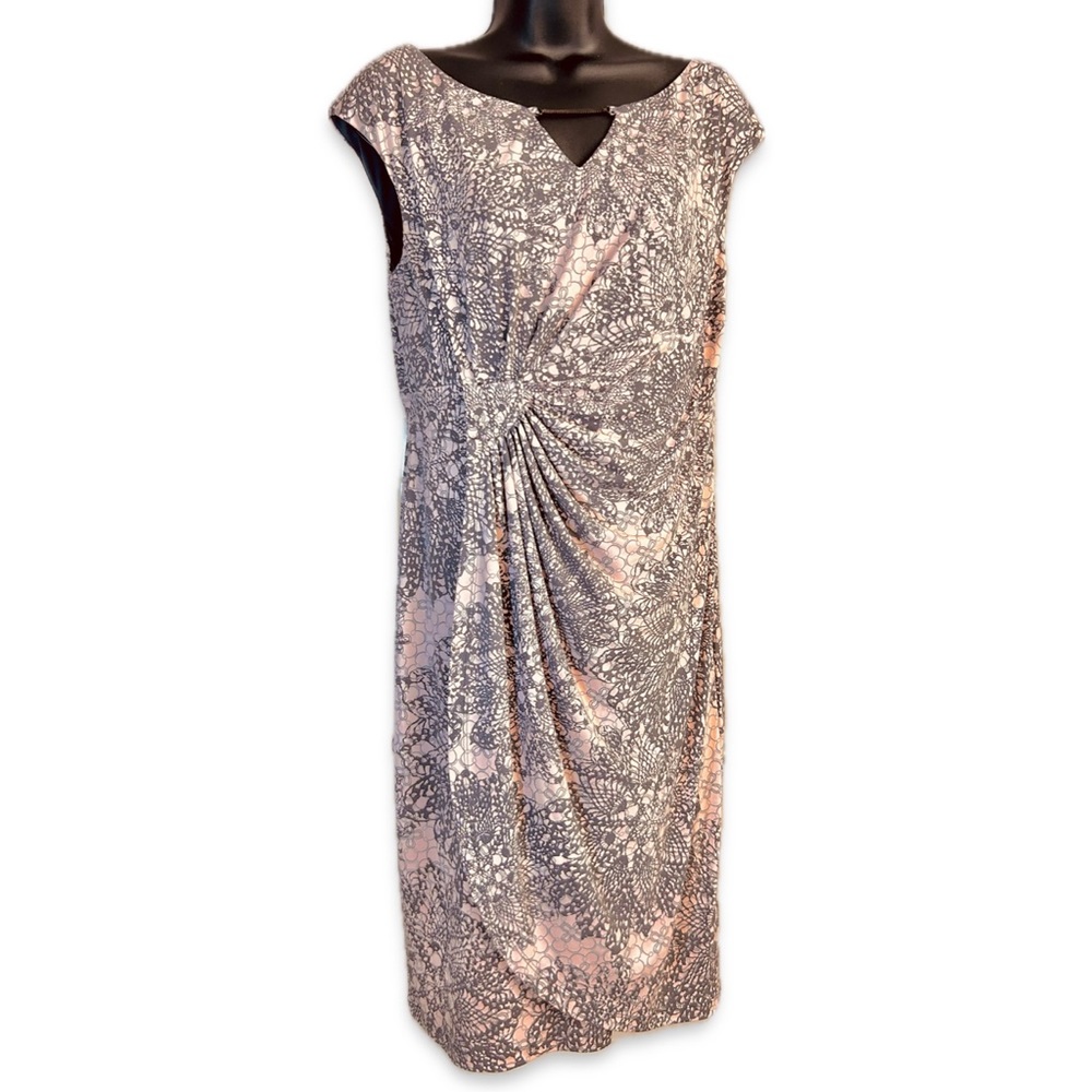 Connected Apparel WRAP DRESS Womens 12 Pink Gray